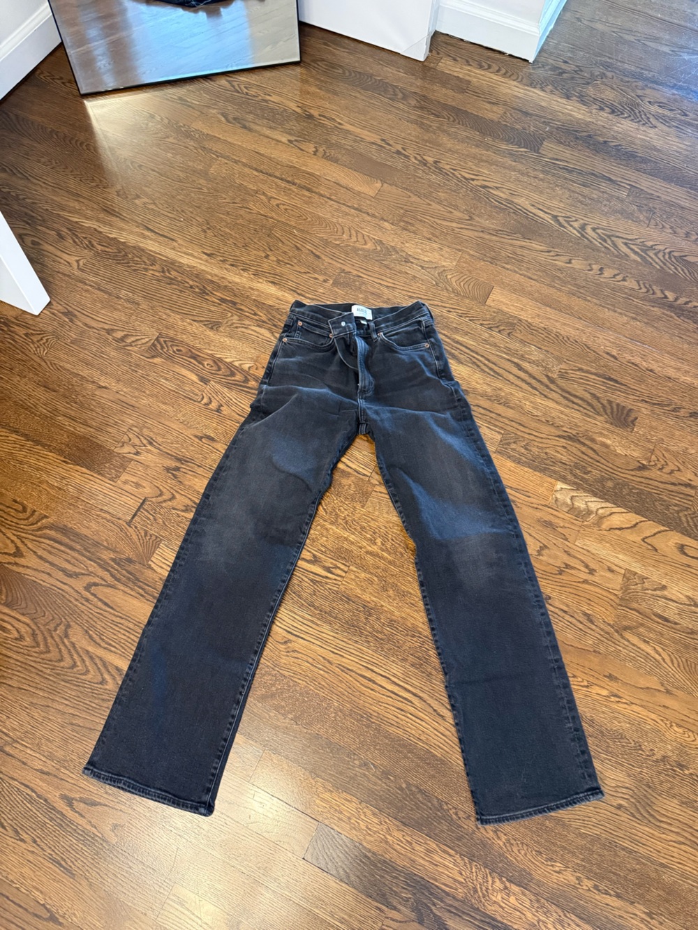 Agolde Women's Straight-Leg Jeans in Washed Black